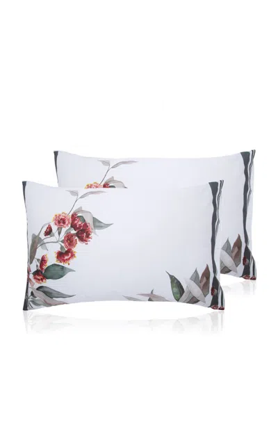 The Lino Eucalyptus Pillowcase; Set Of Two In Multi