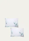 The Lino Japan 500-thread Count Pillowcase Pair, Standard Case In Aqua