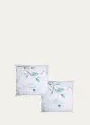 The Lino Japan 500-thread Count Square Shams, Set Of 2 In Aqua