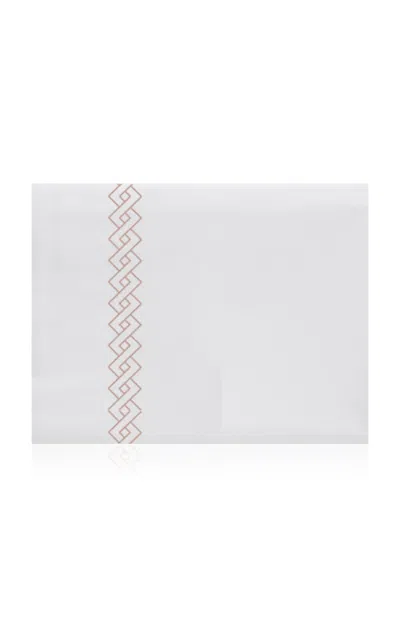 The Lino Romano Cotton Percal King Top Sheet In Pink