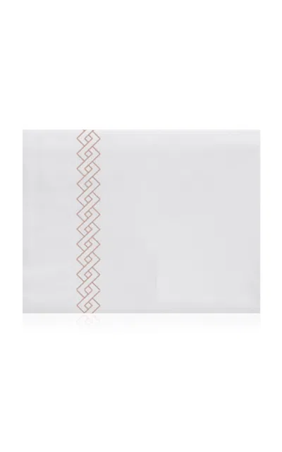 The Lino Romano Cotton Percal Queen Top Sheet In Pink