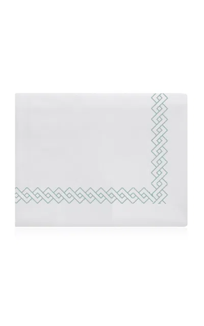 The Lino Romano Cotton Percal Twin Duvet In Green