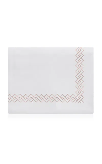 The Lino Romano Cotton Percal Twin Duvet In Pink