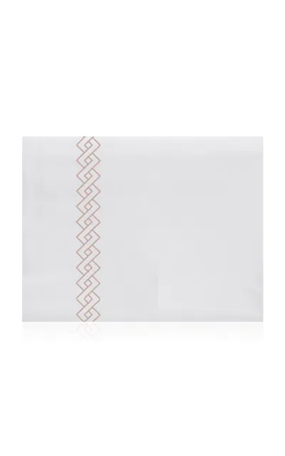 The Lino Romano Cotton Percal Twin Top Sheet In Pink