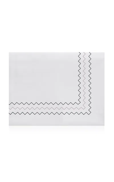 The Lino Zig Zag Cotton Percal Twin Duvet In Pink