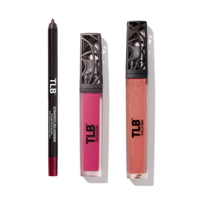The Lip Bar Nonstop Liquid Matte Lipstick, Gloss Up Sheer Finish Gloss & Lip Liner Set - Playmate, Baddie, And S