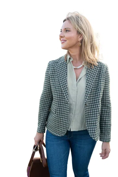 The Little Project Women's Georgia Blazer In Basil In Green