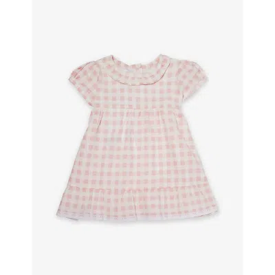 The Little Tailor Babies'  Pink Gingham Gingham-print Short-sleeve Cotton Dress And Bloomer Set 6-24 Months