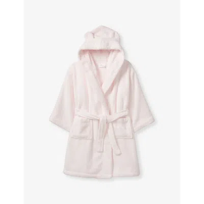 The Little White Company Kids' Bear-ear Hooded Organic-cotton Robe 1-6 Y In Pink