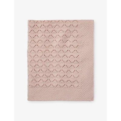 The Little White Company Blossom Cotton-knit Baby Blanket In Pink