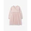 The Little White Company Blossom Wrap Pointelle-knit Cotton And Tulle Dress 0-4 Year In Pink