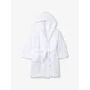 The Little White Company Boys White Kids Snuggle Tie-waist Hooded Woven Robe 7-10 Years In White