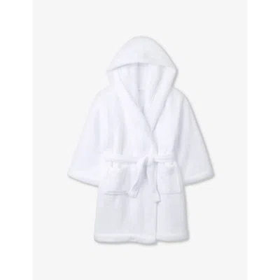 The Little White Company Boys White Kids Snuggle Tie-waist Hooded Woven Robe 7-10 Years