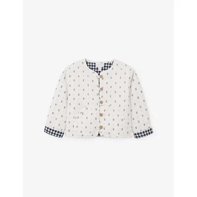 The Little White Company Kids' Daisy-print Cotton And Linen-blend Jacket 0-4 Year In Multi