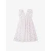 The Little White Company Multi Floral Block-print Cotton Dress 18 Months - 6 Year In White