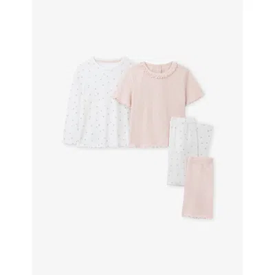 The Little White Company Kids' Floral Cotton Pyjama Set Of Two In Multi