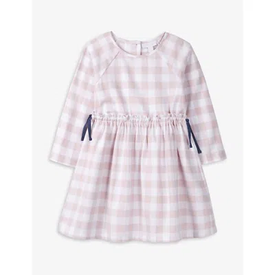 The Little White Company Girls Pink Kids Checked Cotton Dress 1-6 Years