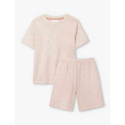 The Little White Company Girlskids Star And Moon-print Regular-fit Organic-cotton Pyjama Set 1-6 Yea In Multi