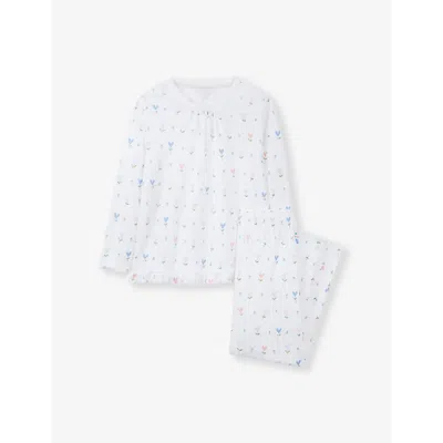 The Little White Company Kids' Heart-print Cotton-jersey Pyjamas 1-6 In White