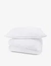The Little White Company Whitepink Avignon Pom Pom-embellished Cot Cotton Duvet Set In Whitepink