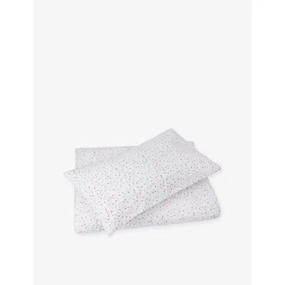 The Little White Company Maisy Floral Cotton Bed Set In Gray