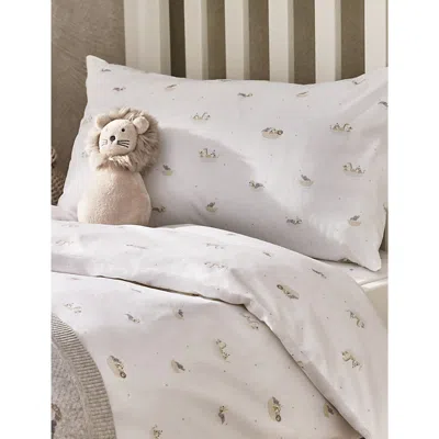 The Little White Company Multi Animal Adventures Graphic-print Cotton Bed Linen Set
