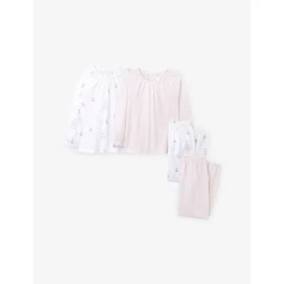 The Little White Company Kids' Multi Fairground Set Of Two Cotton Pyjamas 2-12 In White