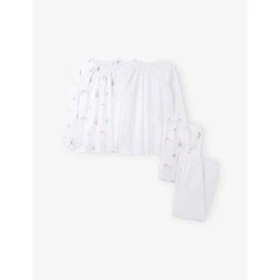 The Little White Company Kids' Graphic-print Set Of Two Cotton Pyjamas 1-6 In Multi