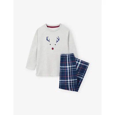 The Little White Company Kids' Multi Jingles And Check Cotton Pyjam