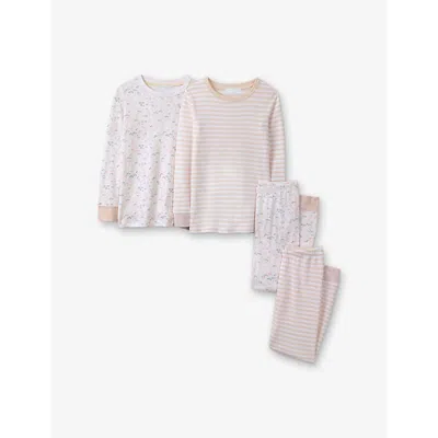 The Little White Company Kids' Multi Pack-of-two Graphic-print Organic-cotton Pyjamas 1-6