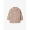 The Little White Company Oatmeal Side-pocket Borg Jacket 18 Month In Brown