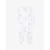 The Little White Company Star-print Waffle Organic-cotton Babygrow 0-24 Months Oatmeal In Oatmeal