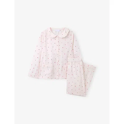 The Little White Company Kids' Ines Floral Cotton Pyjamas 2-12 Years Pale Pink In White