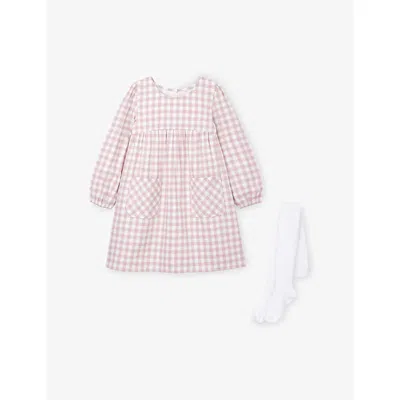 The Little White Company Kids' Gingham-print Two-piece Cotton Set 0-4 Years Pink