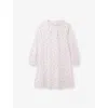 The Little White Company Pink Ines Floral-print Cotton-blend Nightdress  3 In Pink