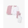 The Little White Company Multi Plane & Striped Set Of Two Slim-fit Organic Cotton Pyjamas 1-1 In Multi