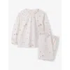 The Little White Company Pink Winter Woodland Print Relaxed-fit Cotton Pyjamas Set 4-1 In Neutral