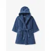 The Little White Company S Blue Bear-ear Hooded Cotton Rob In Blue