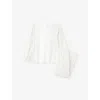 The Little White Company Snowflake-pattern Long-sleeved Cotton-blend Pyjamas 2-12 In White