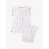 The Little White Company Strawberry-print Flutter-sleeve Organic-cotton Pyjamas 1-6 In White