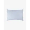 The Little White Company Ud Blue Reversible Gingham Standard Cotton Pillowcase 50cm X 75cm