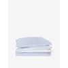 The Little White Company Ud Blue Star And Gingham-print Reversible Double Cotton Bedding Set