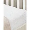 THE LITTLE WHITE COMPANY UD BLUE STAR-PRINT ORGANIC-COTTON SINGLE FITTED SHEET
