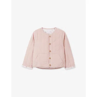 The Little White Company Kids' Rduroy-texture Padded Cotton Jacket 0-4 Years Vintgerose In Pink