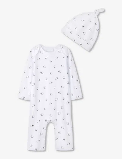 The Little White Company Babies'  White Sheep-print Two-piece Organic-cotton Set 0-6 Months
