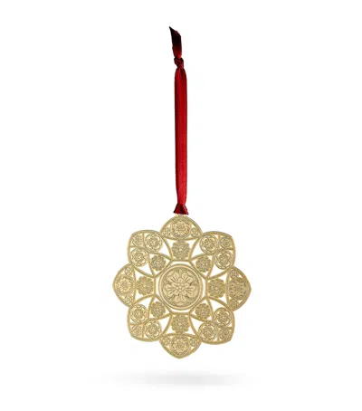 The London Christmas Company Metal Tudor Rose Tree Ornament In Gold