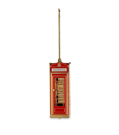The London Christmas Company Phone Box Tree Decoration In Red