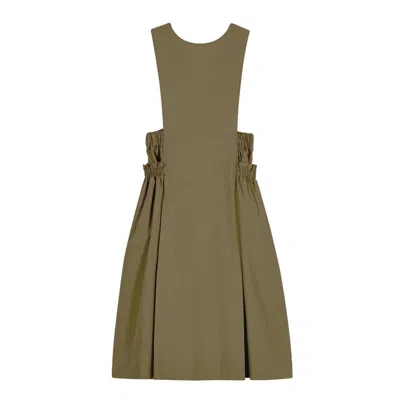 The Loom Frill Pocket One Piece Dress In Brown In Green