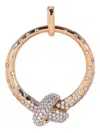 The Love Knot By Coralie 18kt Rose Gold Circle Pendant Necklace In Gold