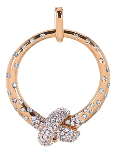 The Love Knot By Coralie 18kt Rose Gold Circle Pendant Necklace